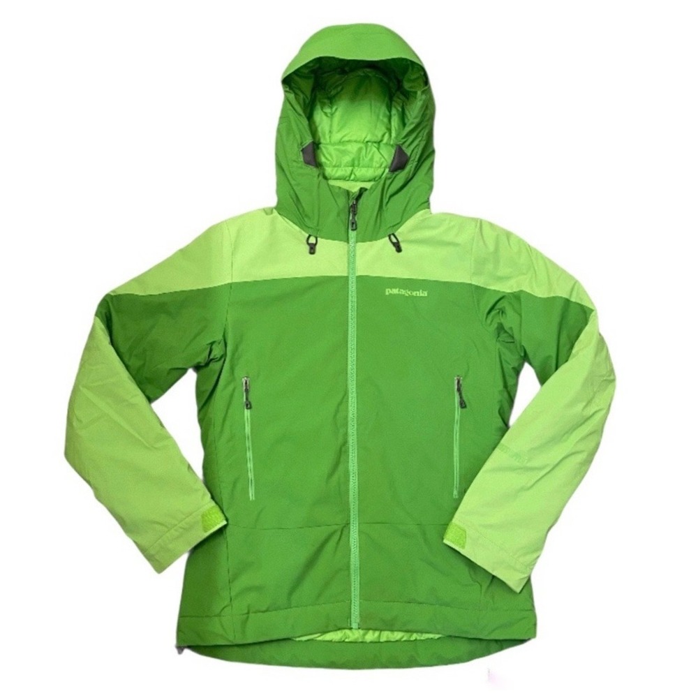 Patagonia Womens Green Insulated Hooded Jacket Full Zip Size‎ Small